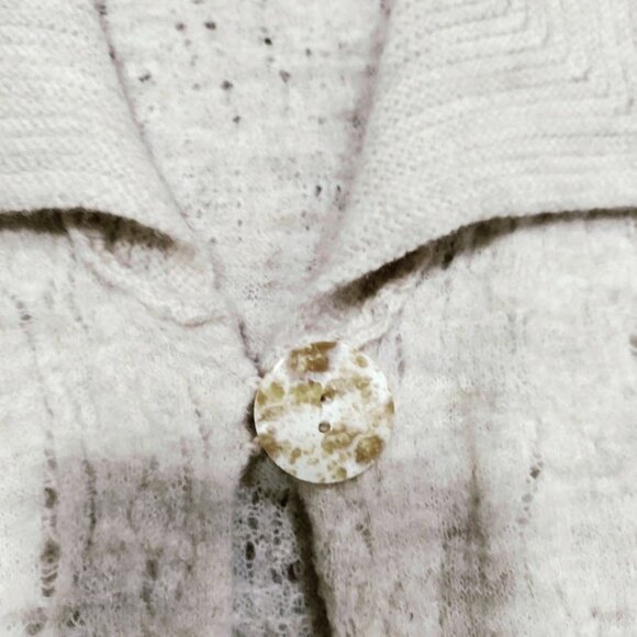 Coldwater Creek Wool Long Cardigan Beige & Gray Alpine Scenic Artsey - Picture 10 of 15